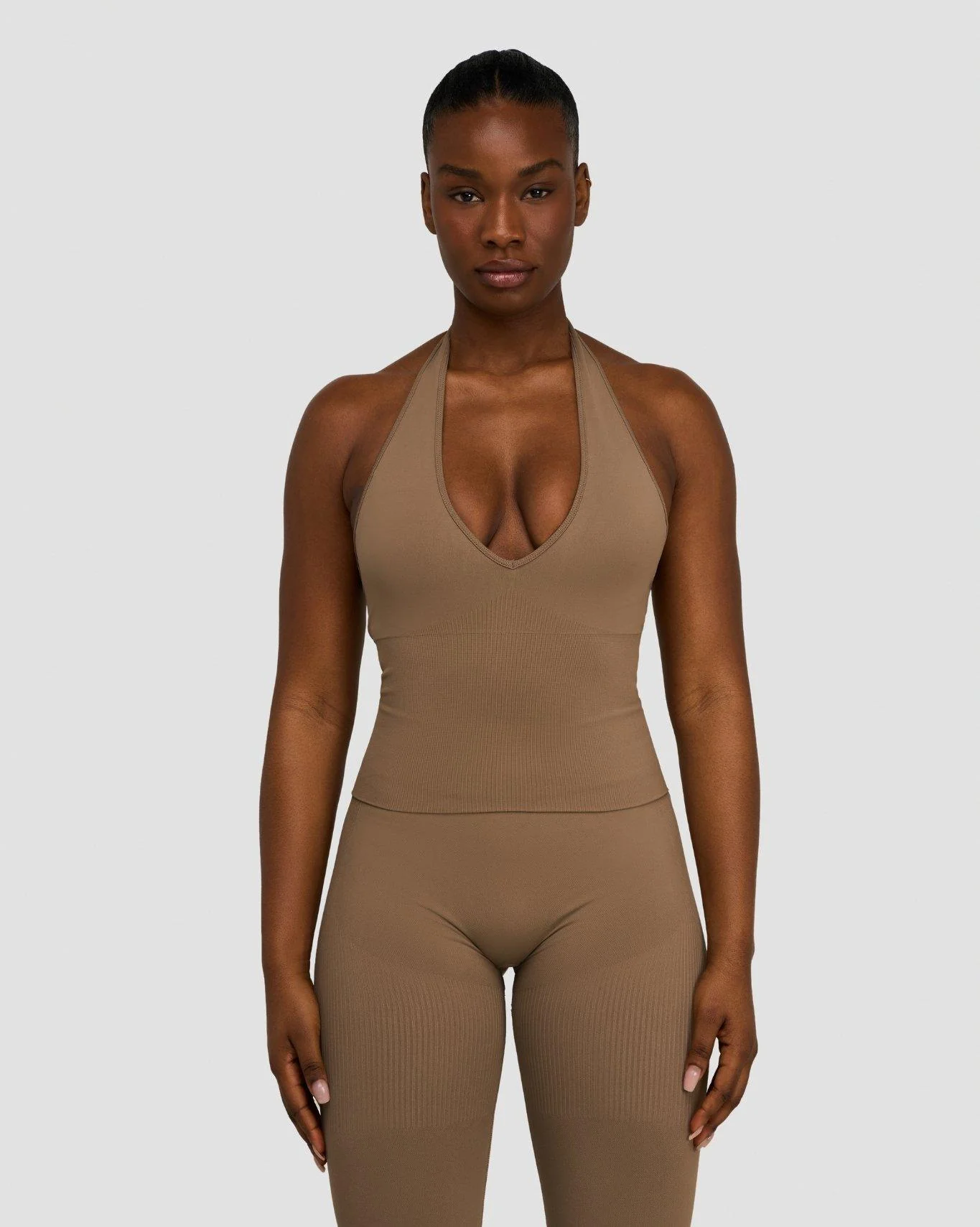 Elevate™ Sculpting Seamless Halterneck Top | Toffee - Image 6