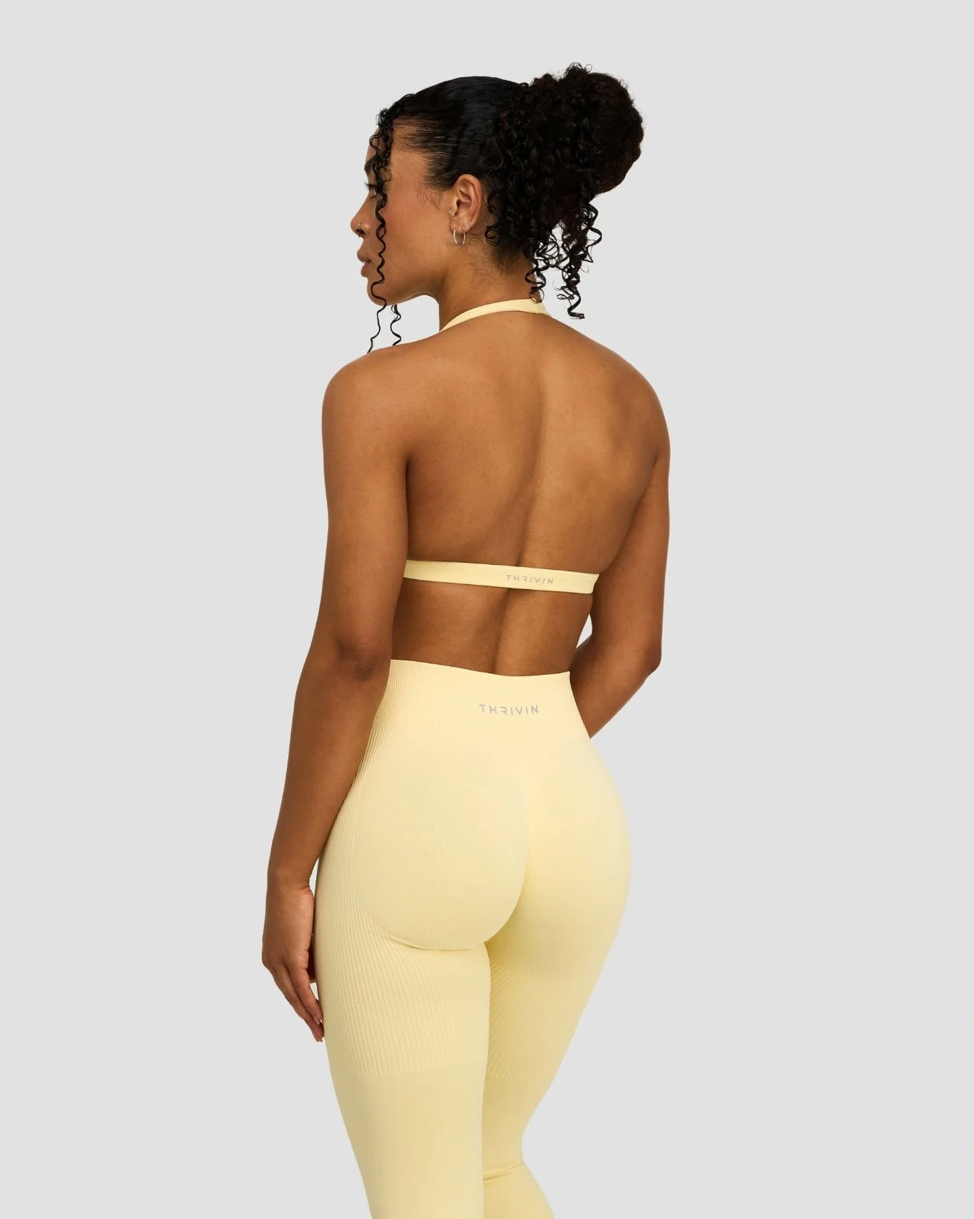 Elevate™ Sculpting Seamless V-Neck Halter Bra | Golden Butter - Image 2