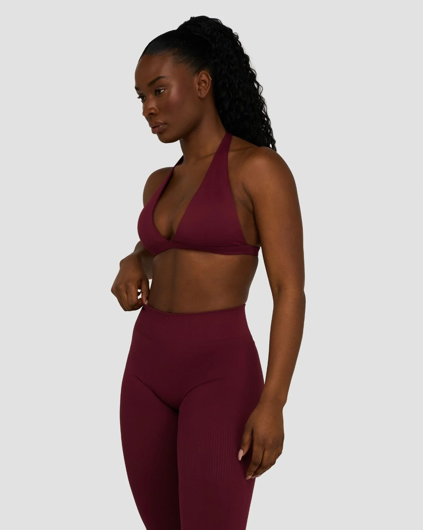 Elevate™ Sculpting Seamless V-Neck Halter Bra | Merlot - Image 3