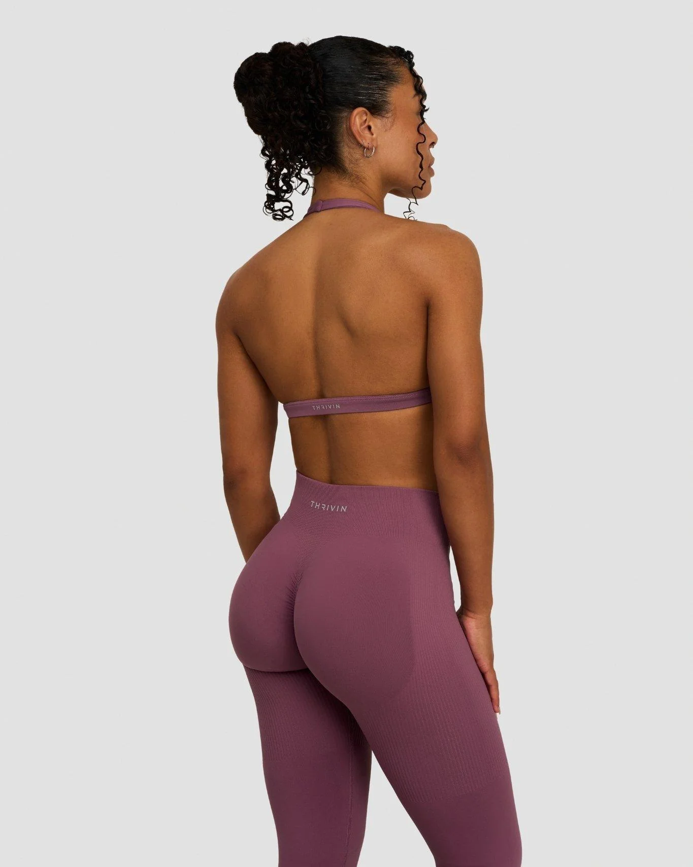 Elevate™ Sculpting Seamless V-Neck Halter Bra | Orchid Mauve - Image 2