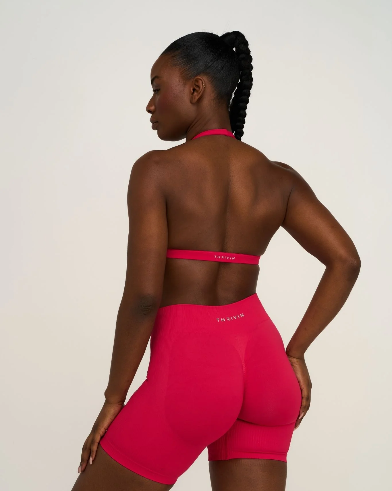 Elevate™ Sculpting Seamless V-Neck Halter Bra | Strawberry - Image 2