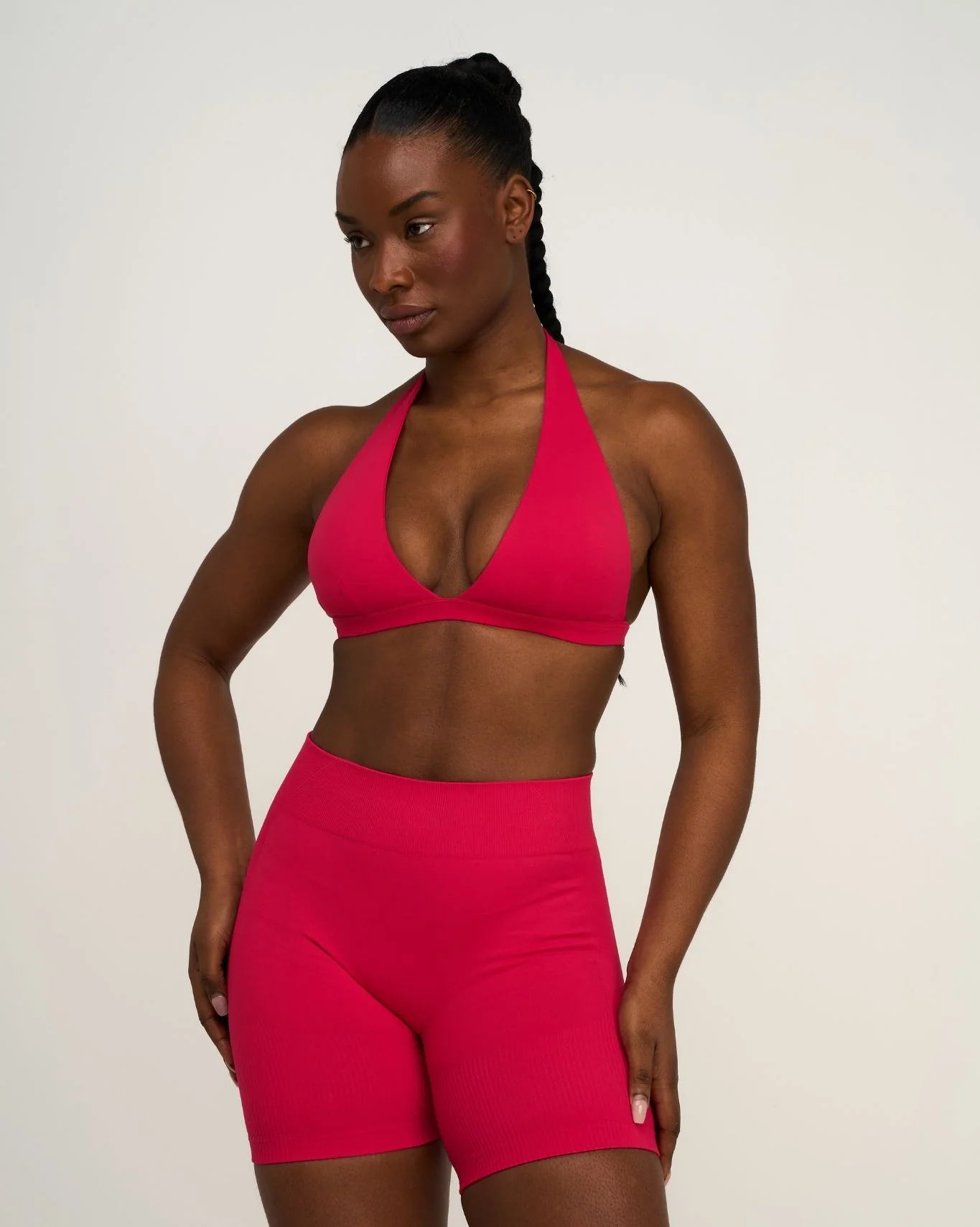Elevate™ Sculpting Seamless V-Neck Halter Bra | Strawberry - Image 4