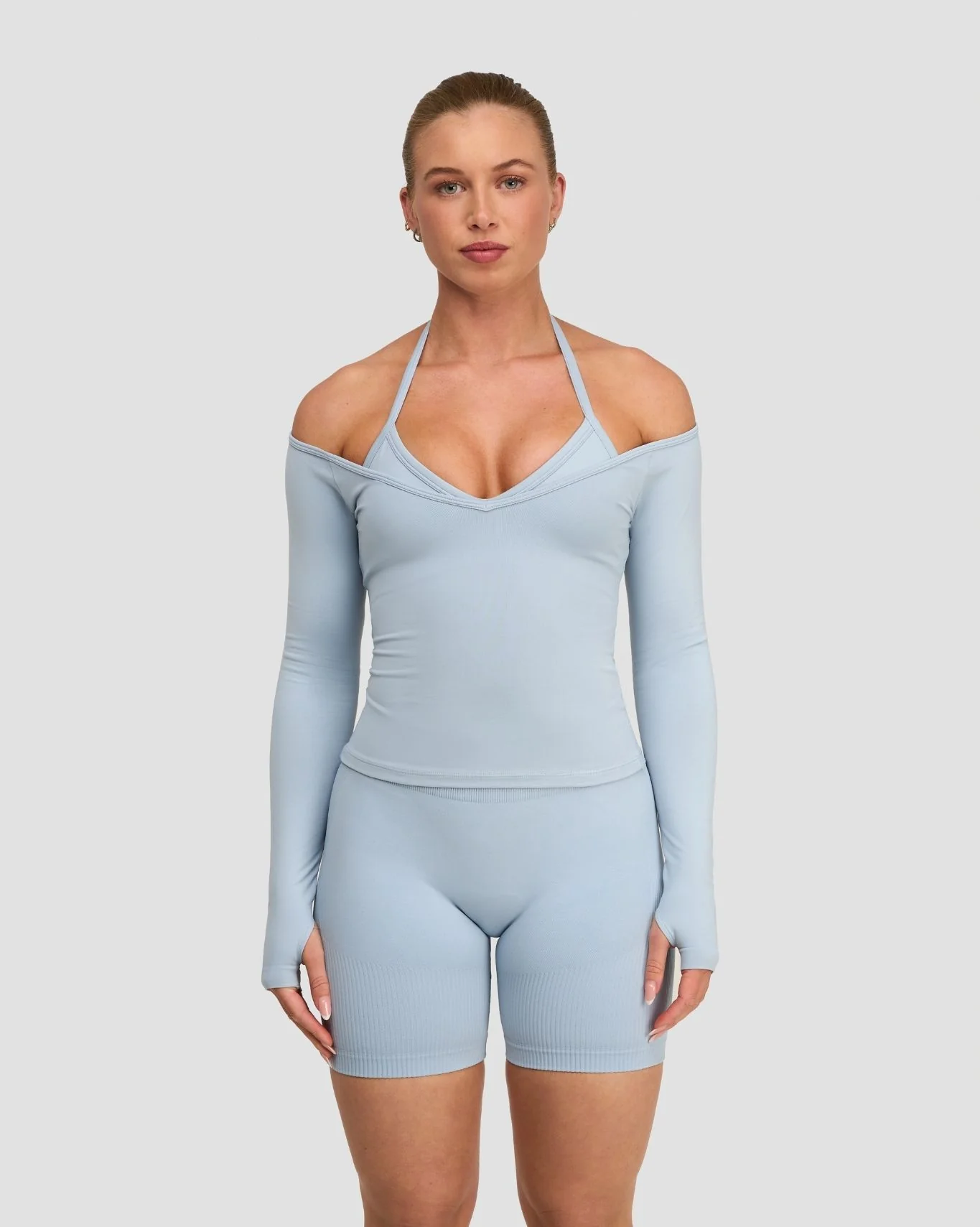 Elevate⢠Sculpting Seamless V-Neck Top | Blue Haze - Image 4