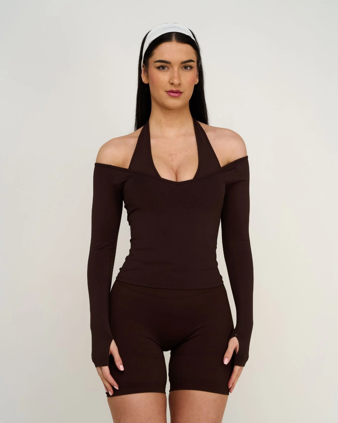 Elevate™ Sculpting Seamless V-Neck Top | Coffee - Image 3