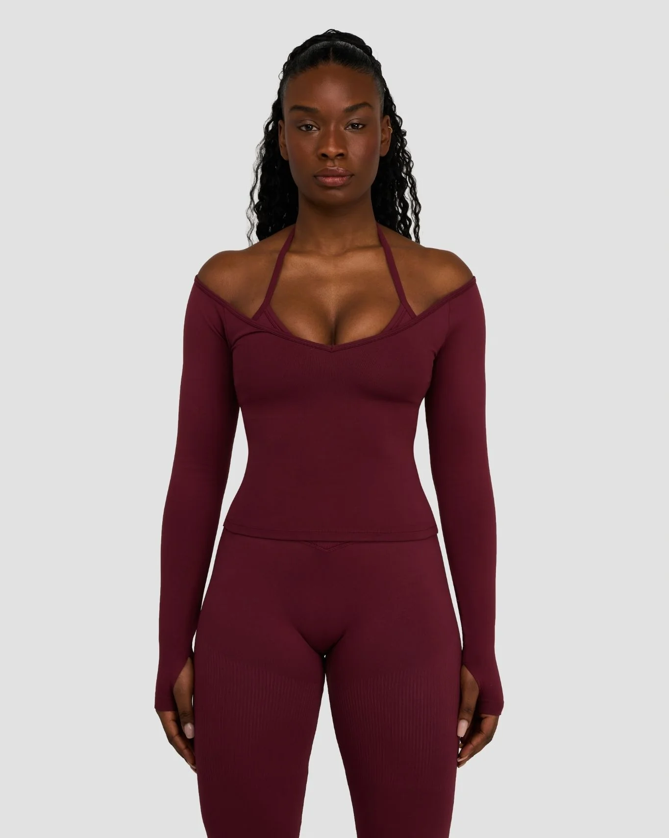 Elevate⢠Sculpting Seamless V-Neck Top | Merlot - Image 3