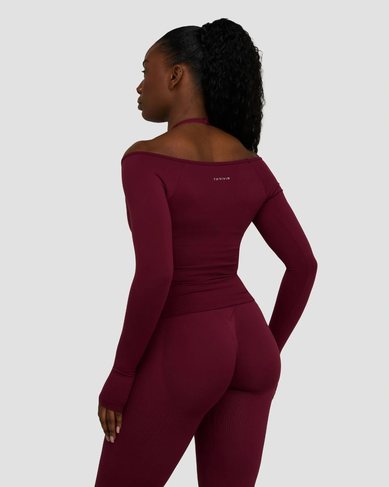 Elevate⢠Sculpting Seamless V-Neck Top | Merlot - Image 4