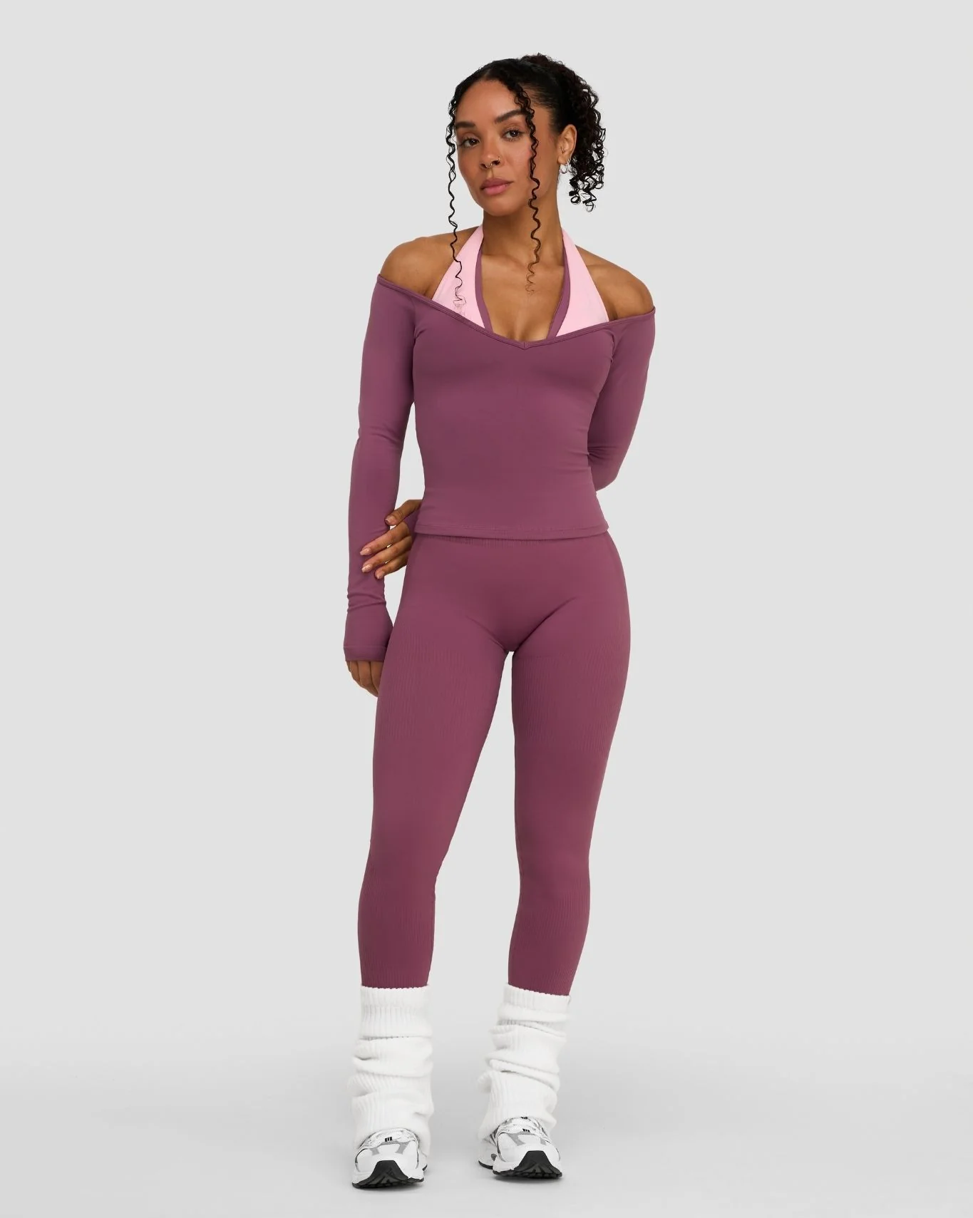 Elevate⢠Sculpting Seamless V-Neck Top | Orchid Mauve - Image 5