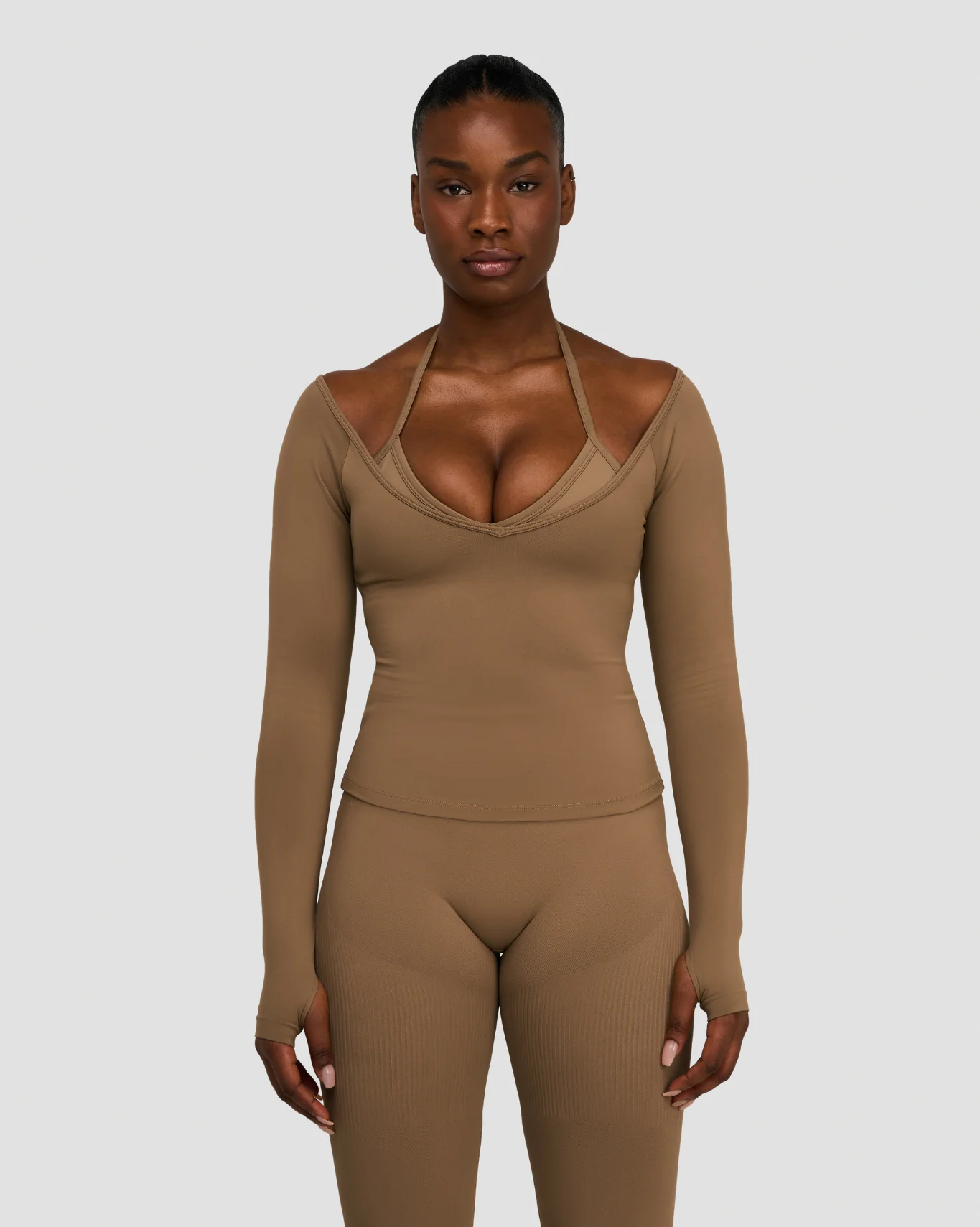 Elevate™ Sculpting Seamless V-Neck Top | Toffee - Image 6