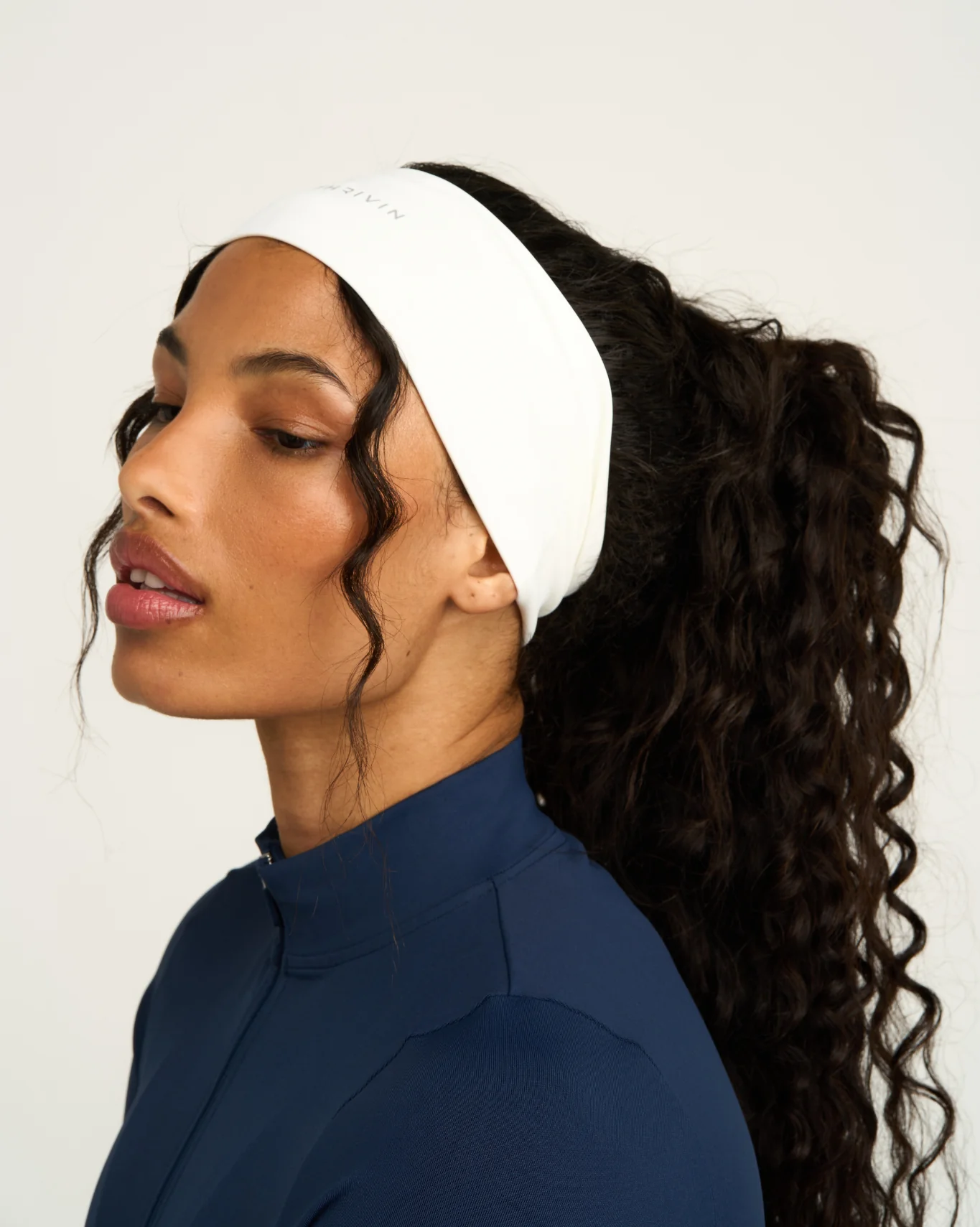 The Essential Collection Chrome Logo Headband | Cream - Image 4