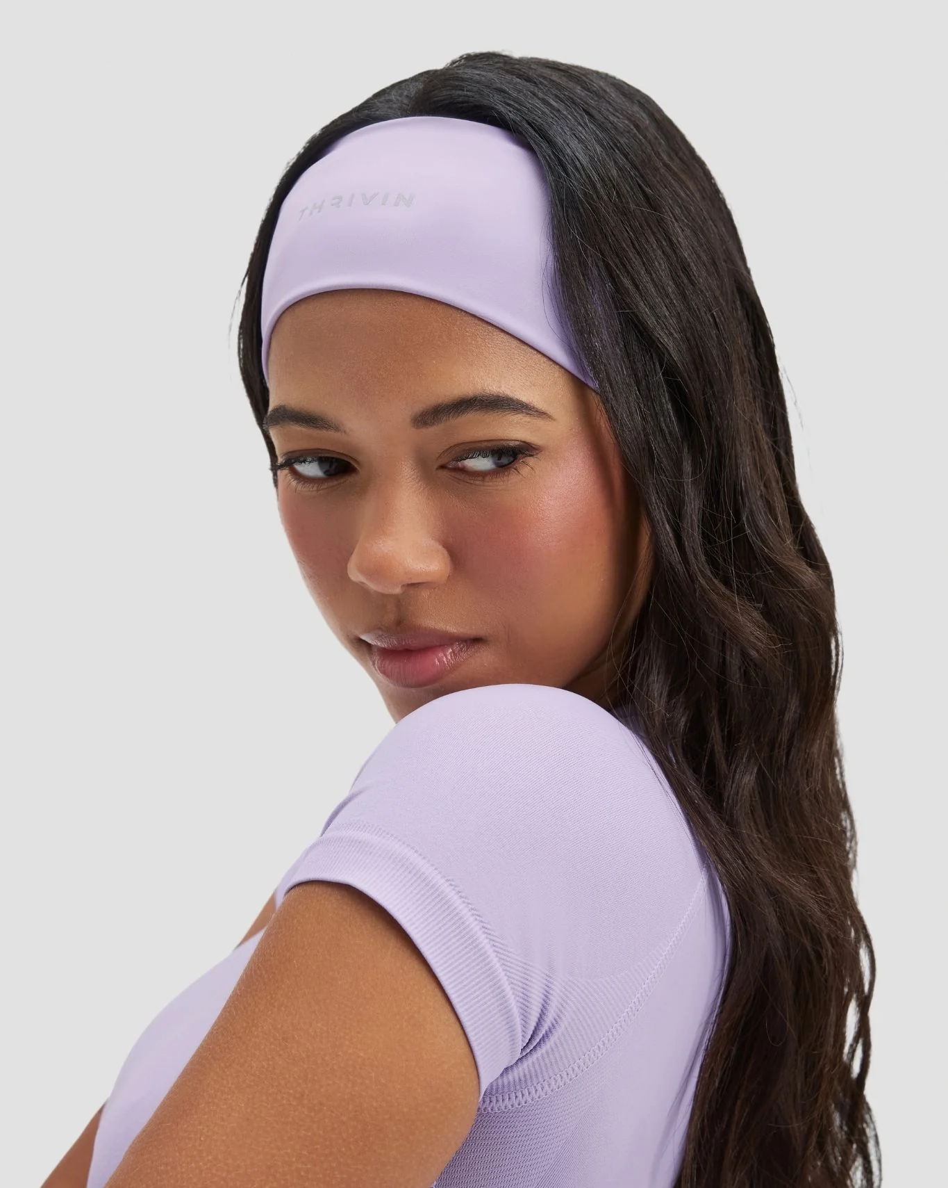 The Essential Collection Chrome Logo Headband | Lilac - Image 3