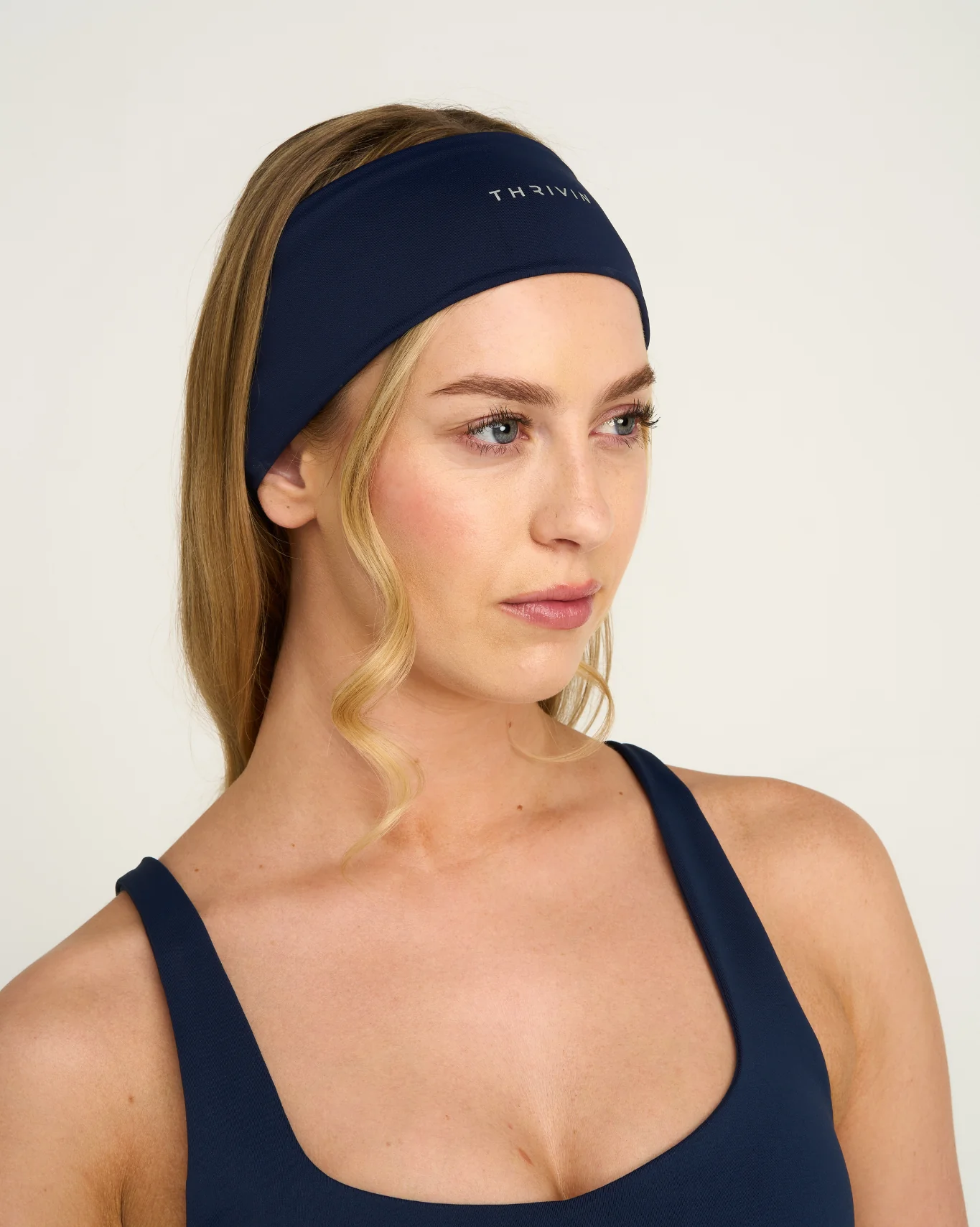 The Essential Collection Chrome Logo Headband | Midnight Navy - Image 4