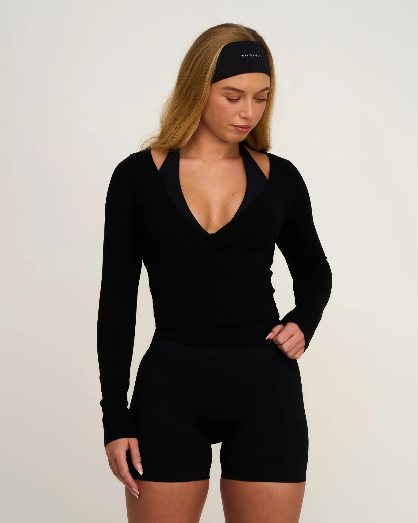 The Essential Collection Chrome Logo Headband | Night Black - Image 3