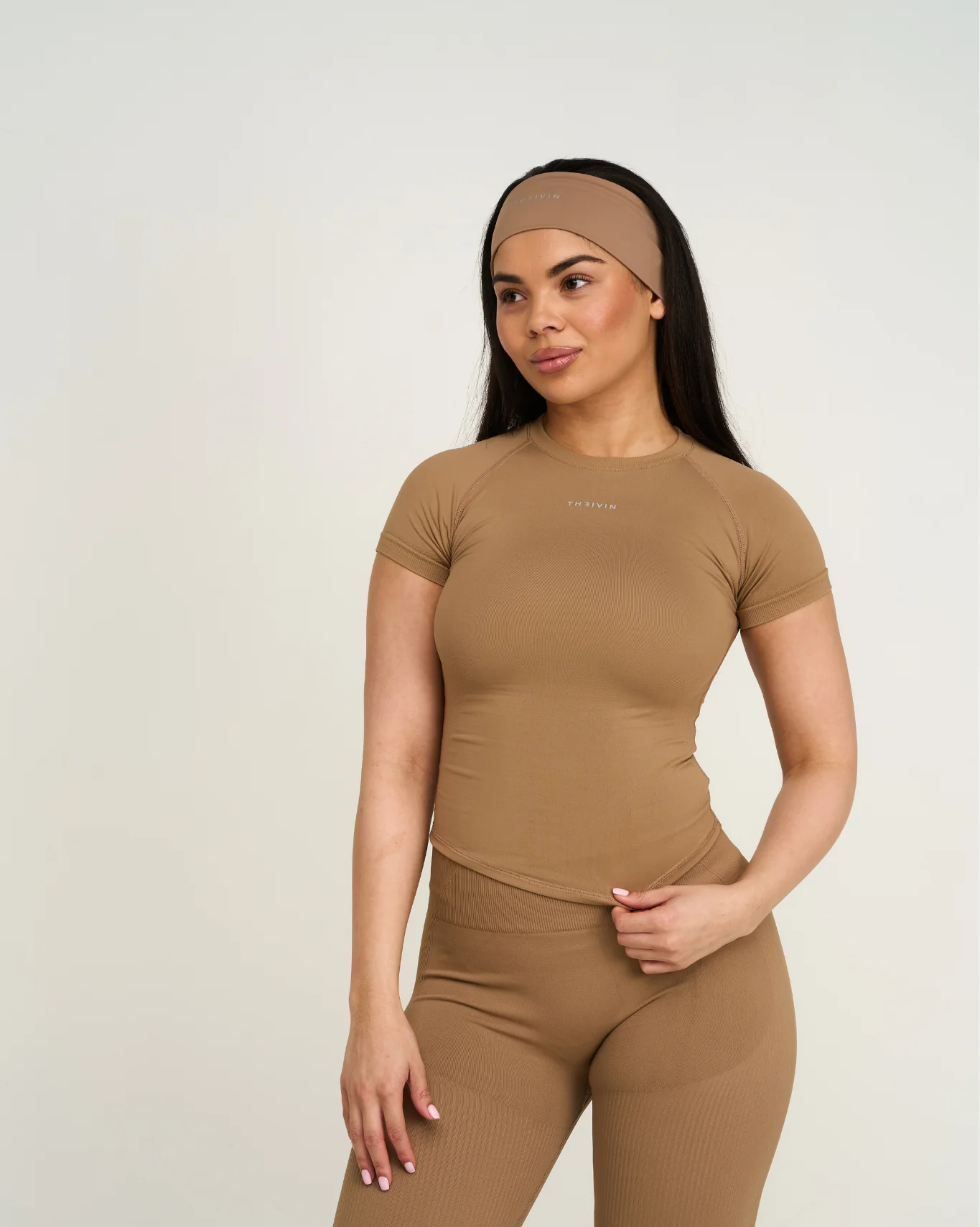 The Essential Collection Chrome Logo Headband | Toffee - Image 4