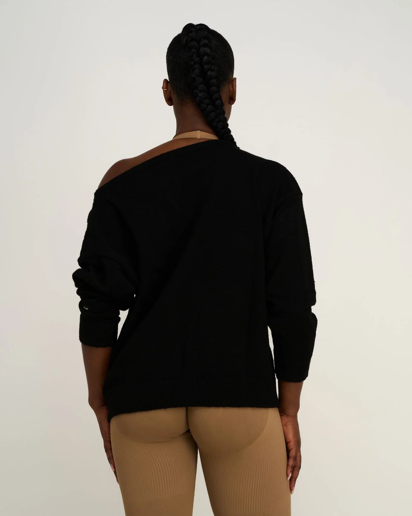 The Essential Collection Off The Shoulder Wool Blend Sweater | Night Black - Image 5