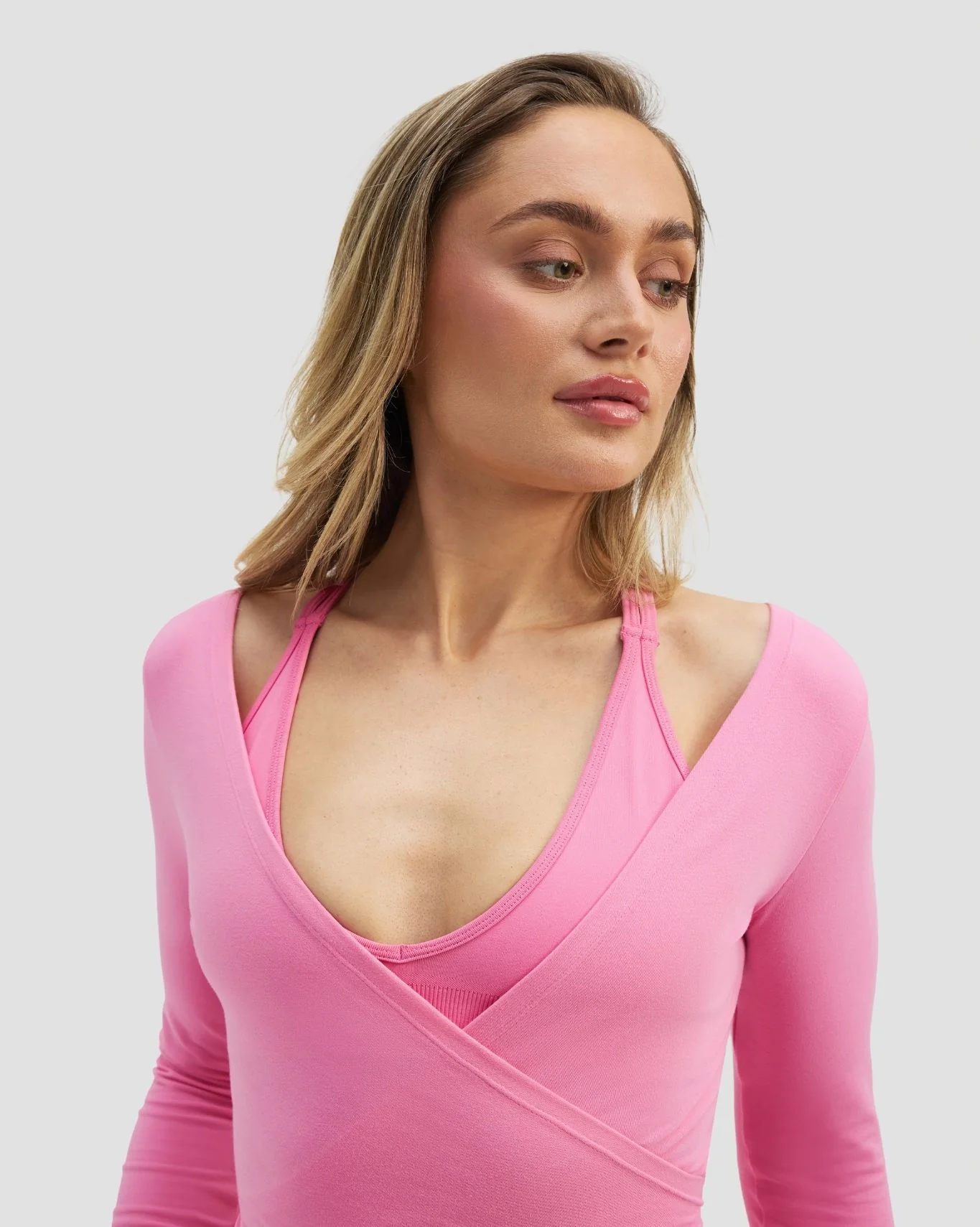The Essential Collection Wrap Top | Bubble Pink - Image 4