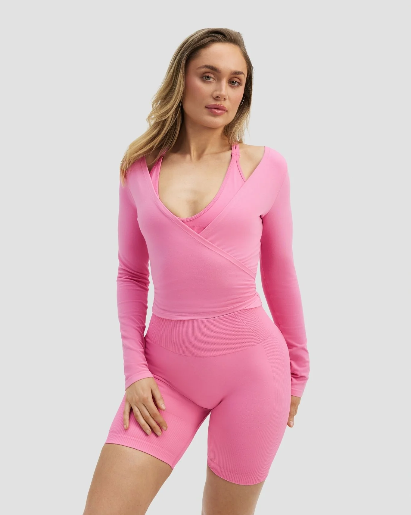 The Essential Collection Wrap Top | Bubble Pink - Image 5