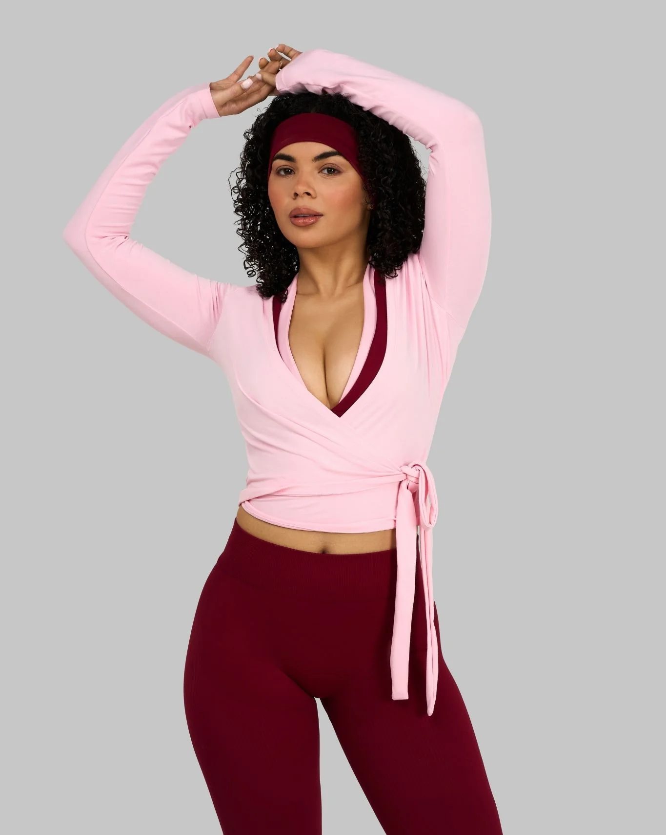 The Essential Collection Wrap Top | Cotton Pink - Image 2