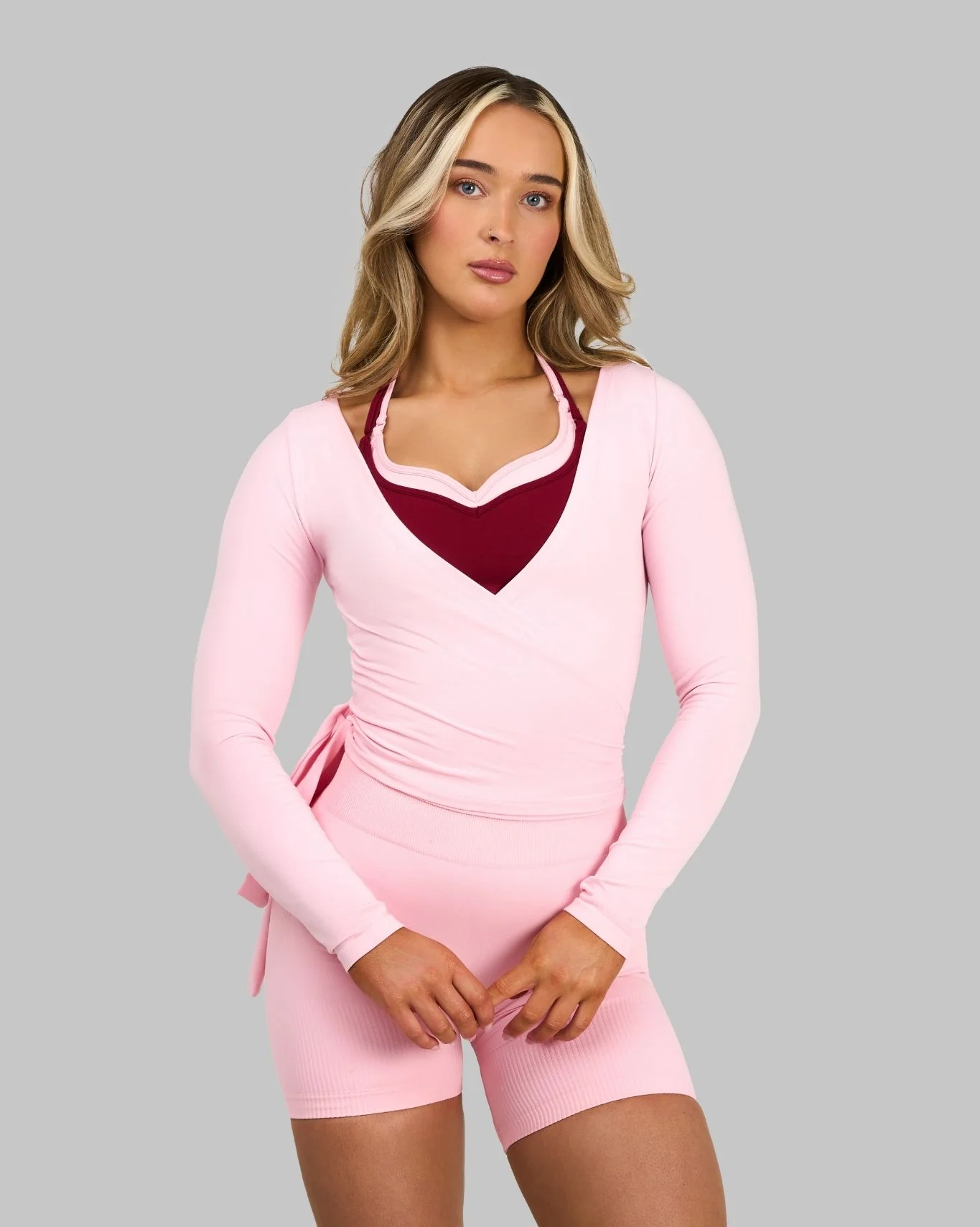 The Essential Collection Wrap Top | Cotton Pink - Image 6
