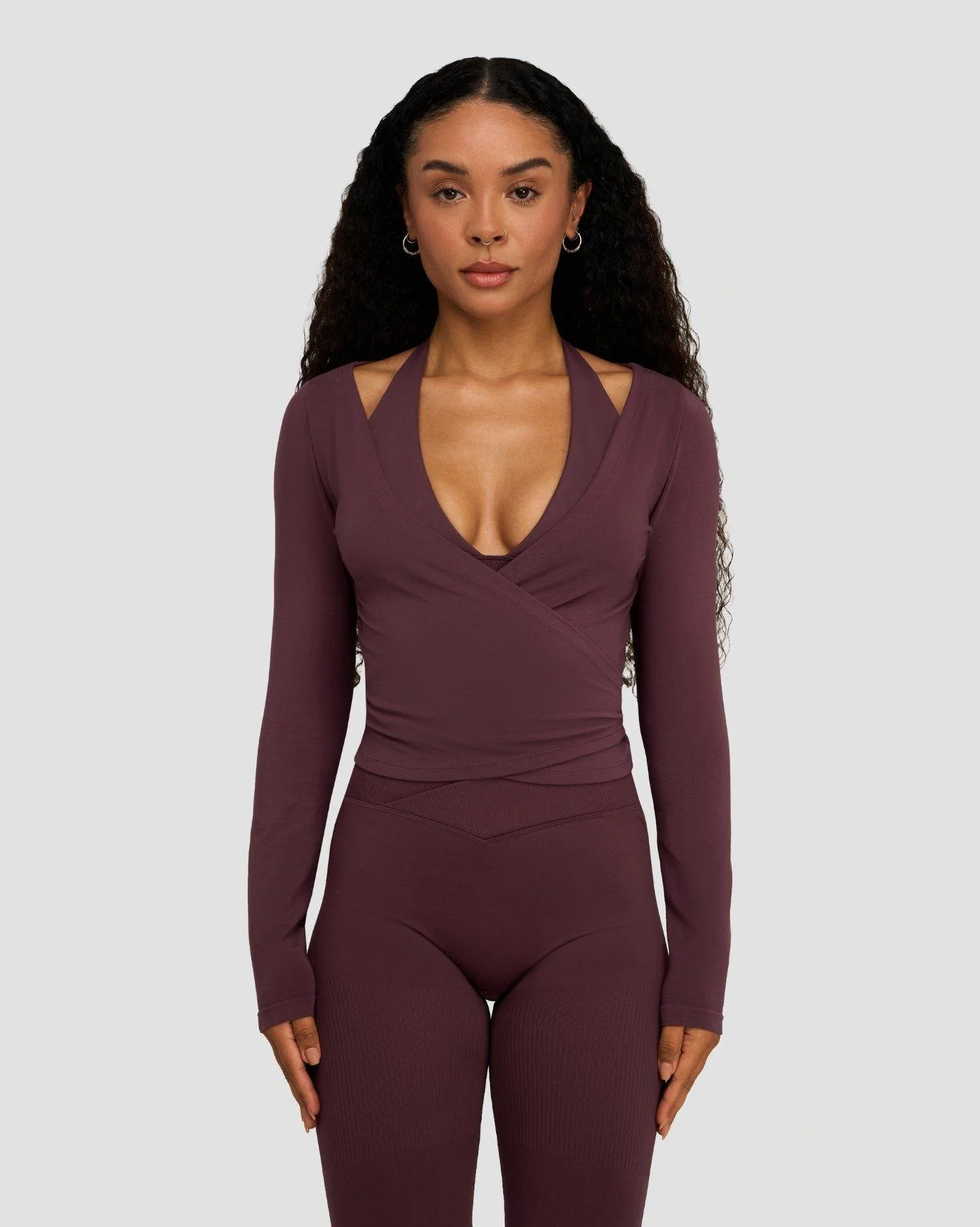 The Essential Collection Wrap Top | Dark Mauve - Image 3