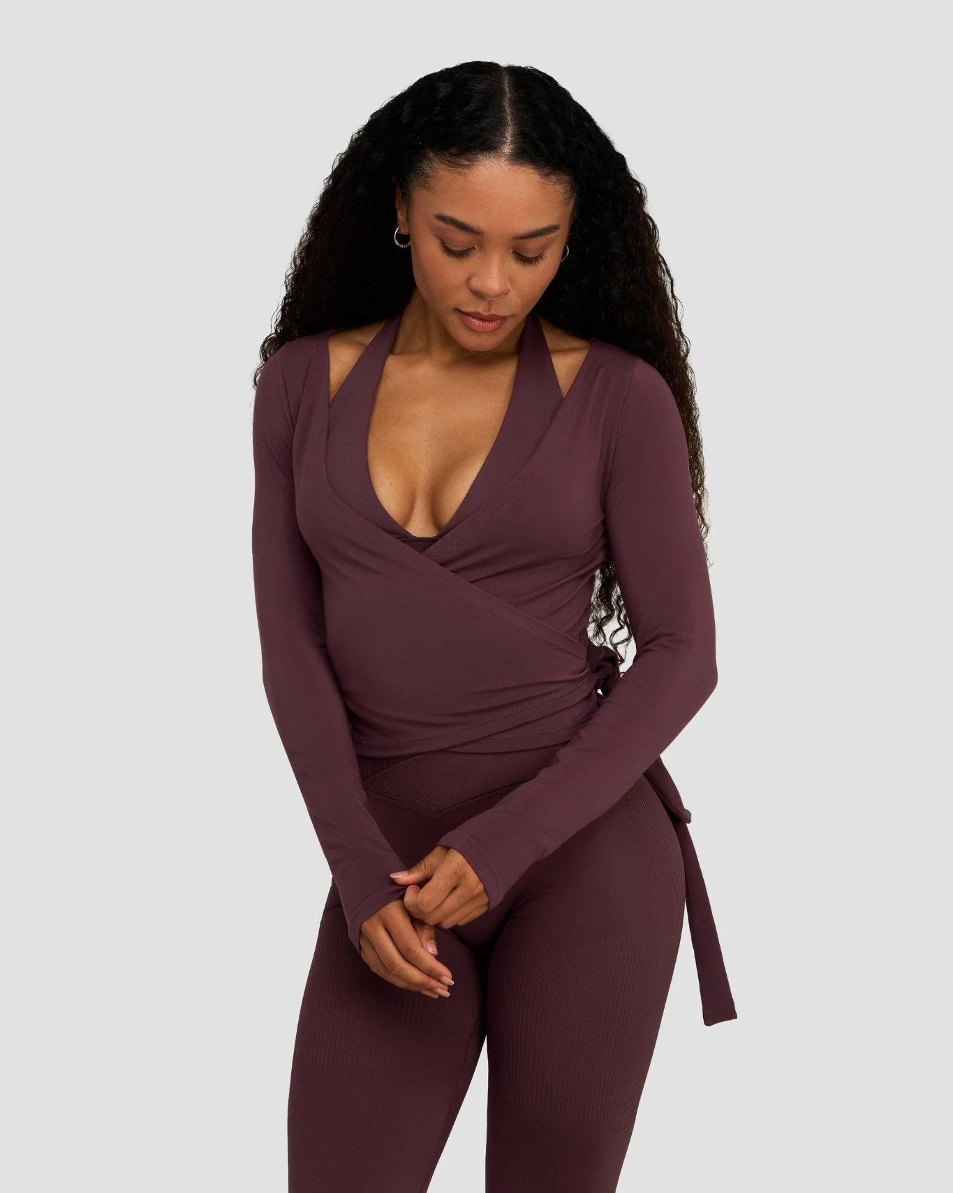 The Essential Collection Wrap Top | Dark Mauve - Image 5