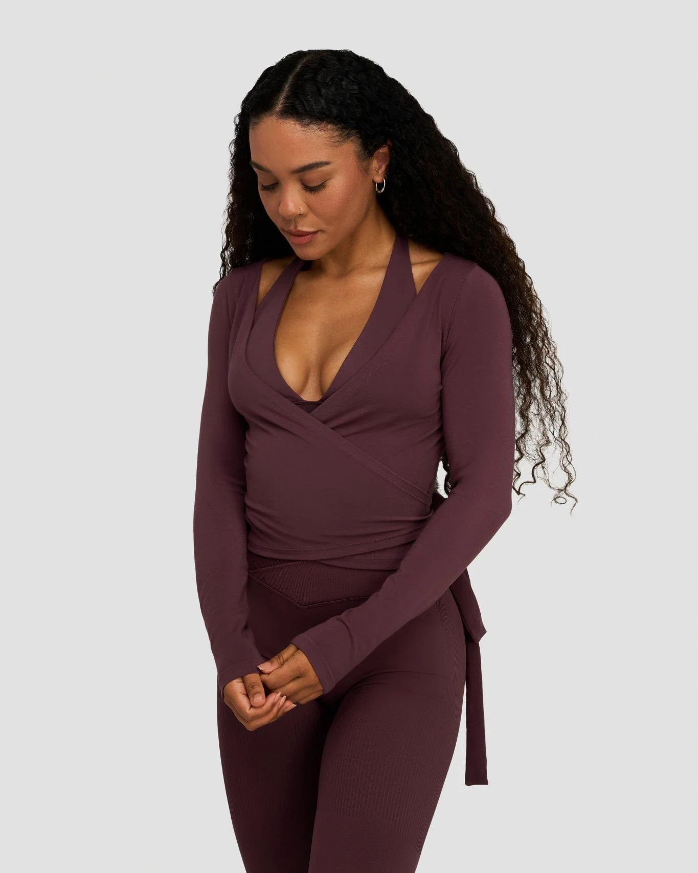 The Essential Collection Wrap Top | Dark Mauve - Image 6