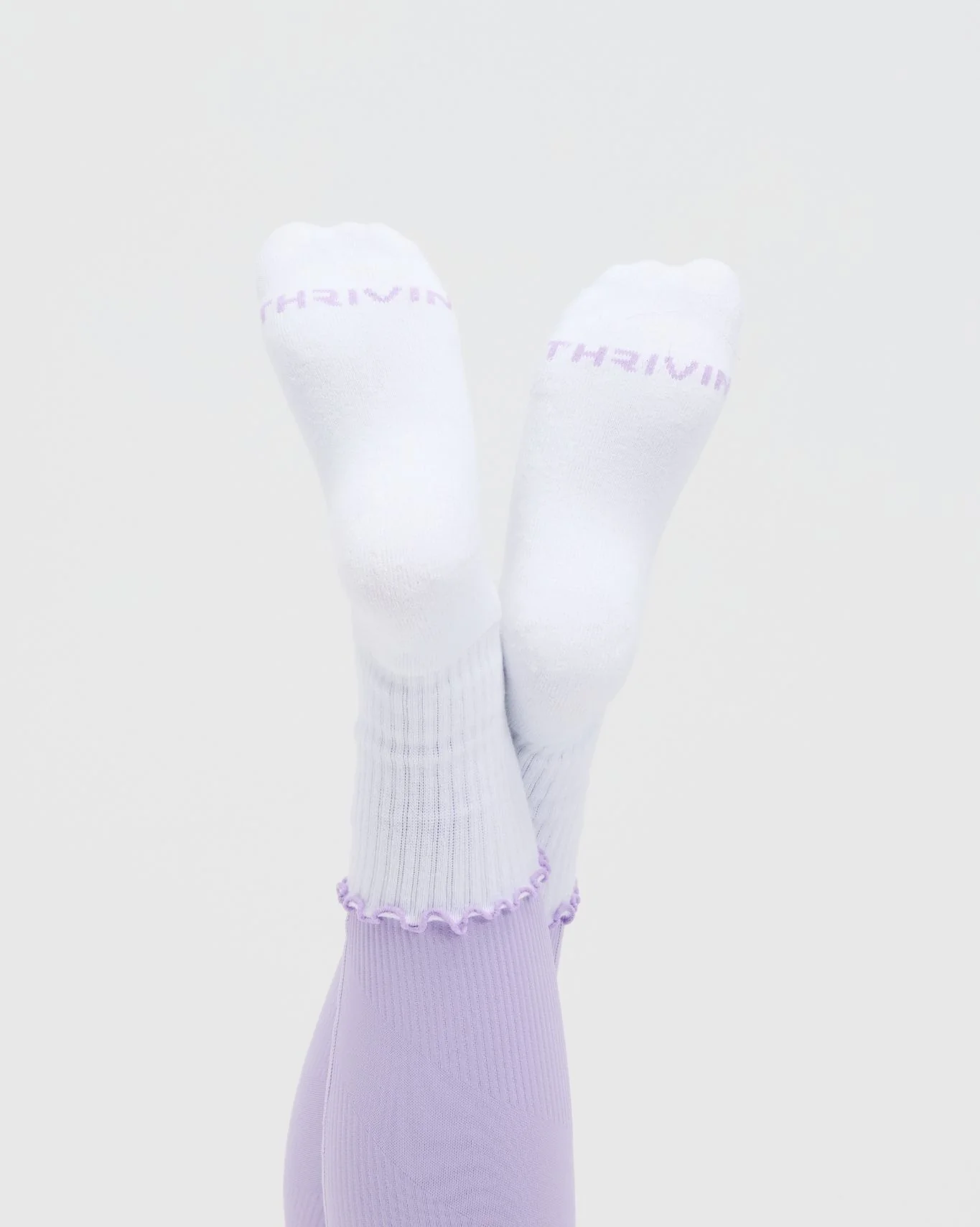 THRIVIN Frill Ruffle Socks | Lilac - Image 2
