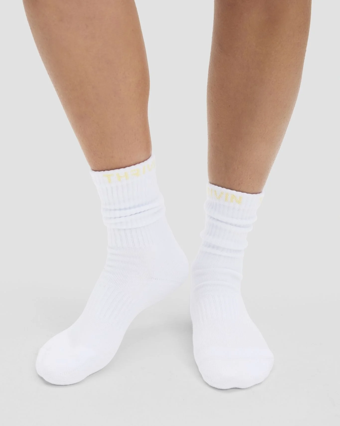THRIVIN Long Crew Socks | Golden Butter - Image 2