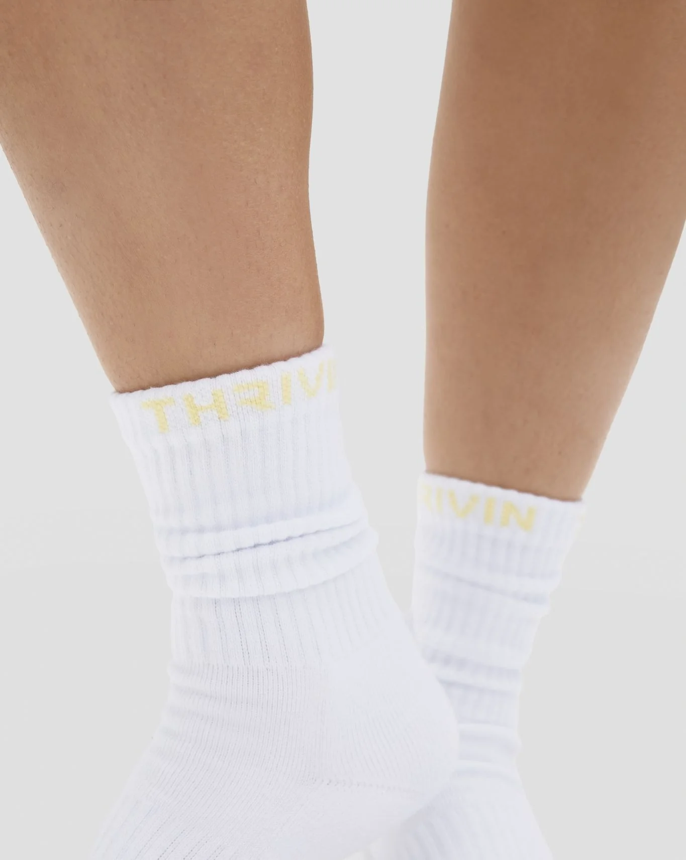 THRIVIN Long Crew Socks | Golden Butter - Image 4